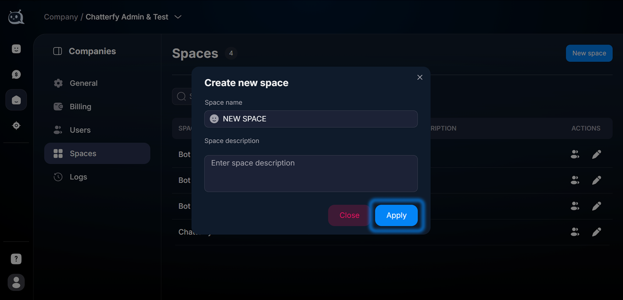 Space создан