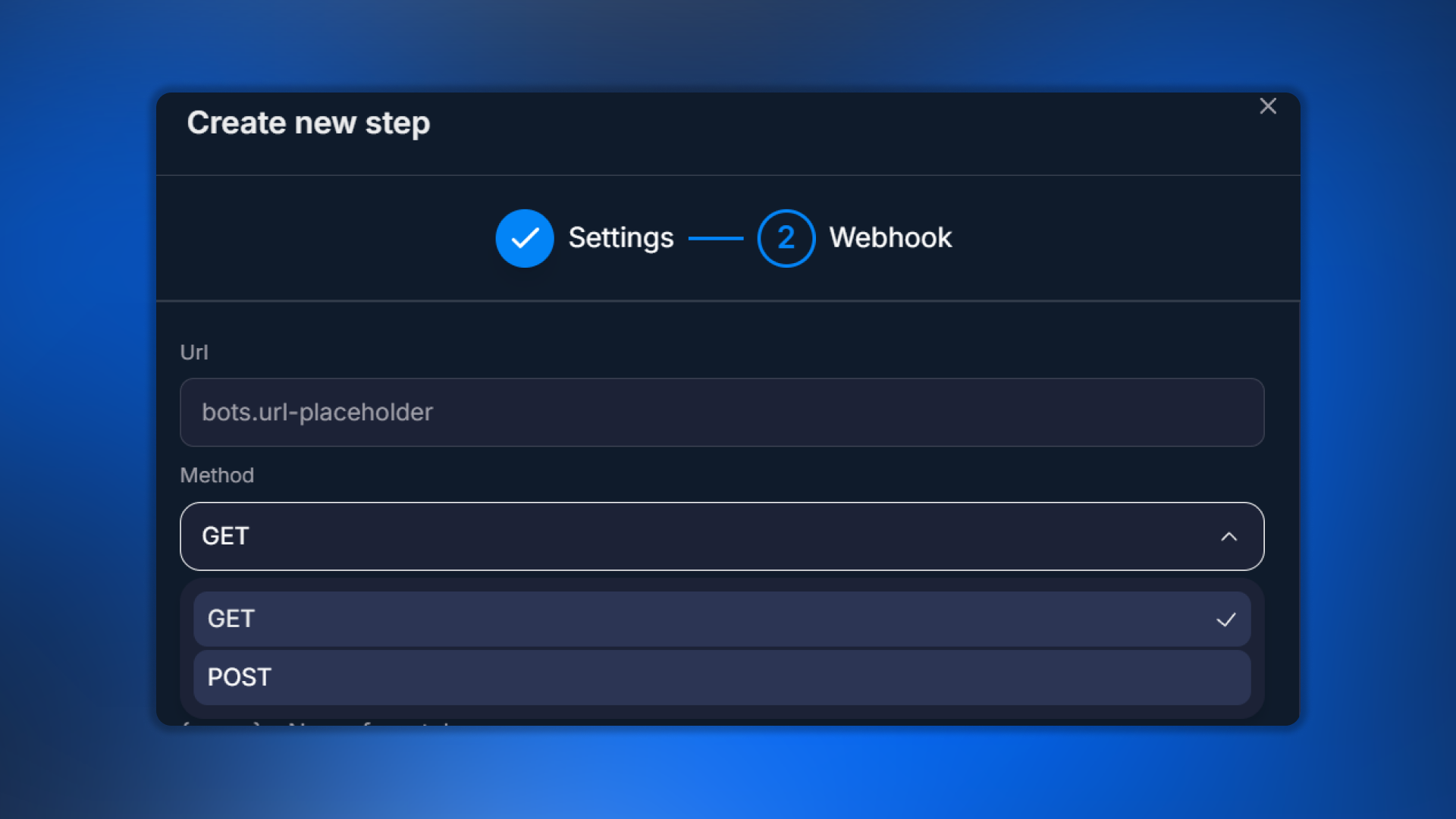 Webhook params