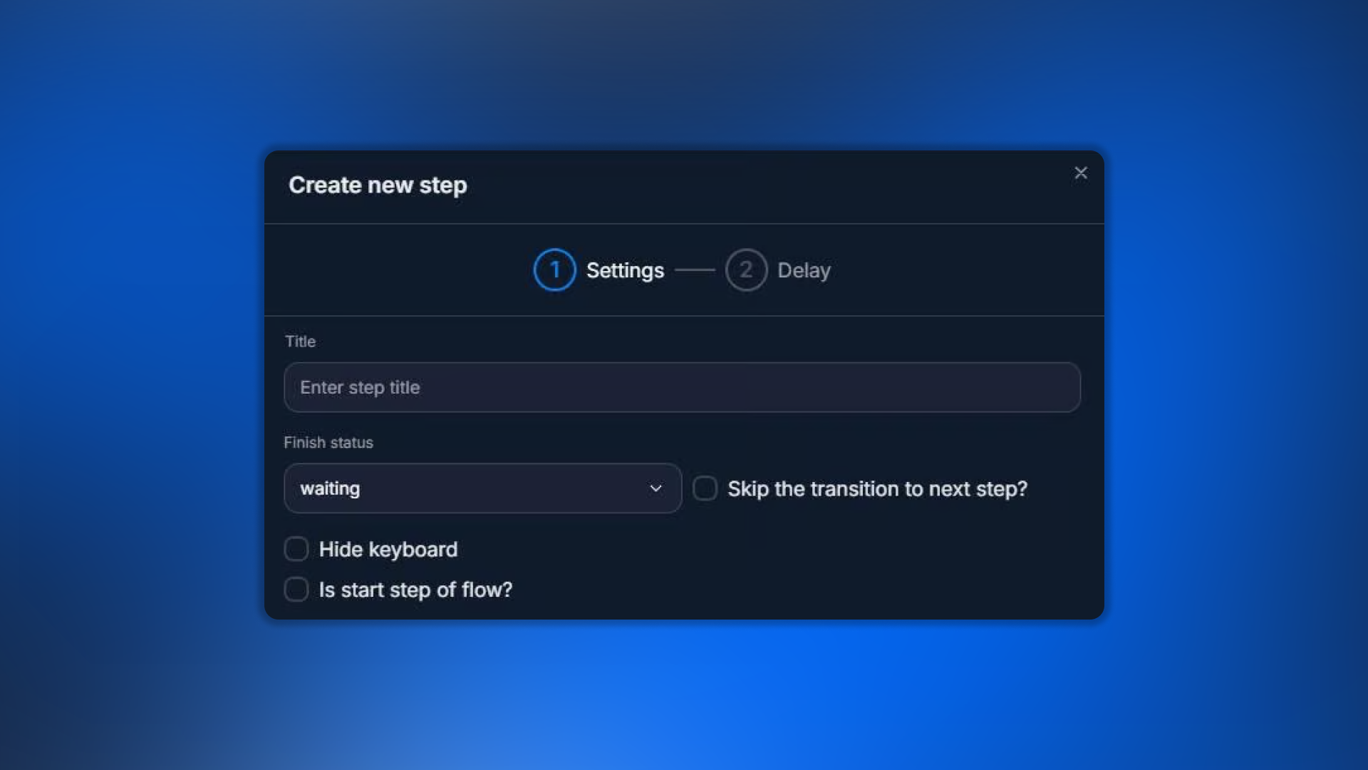 Delay Settings