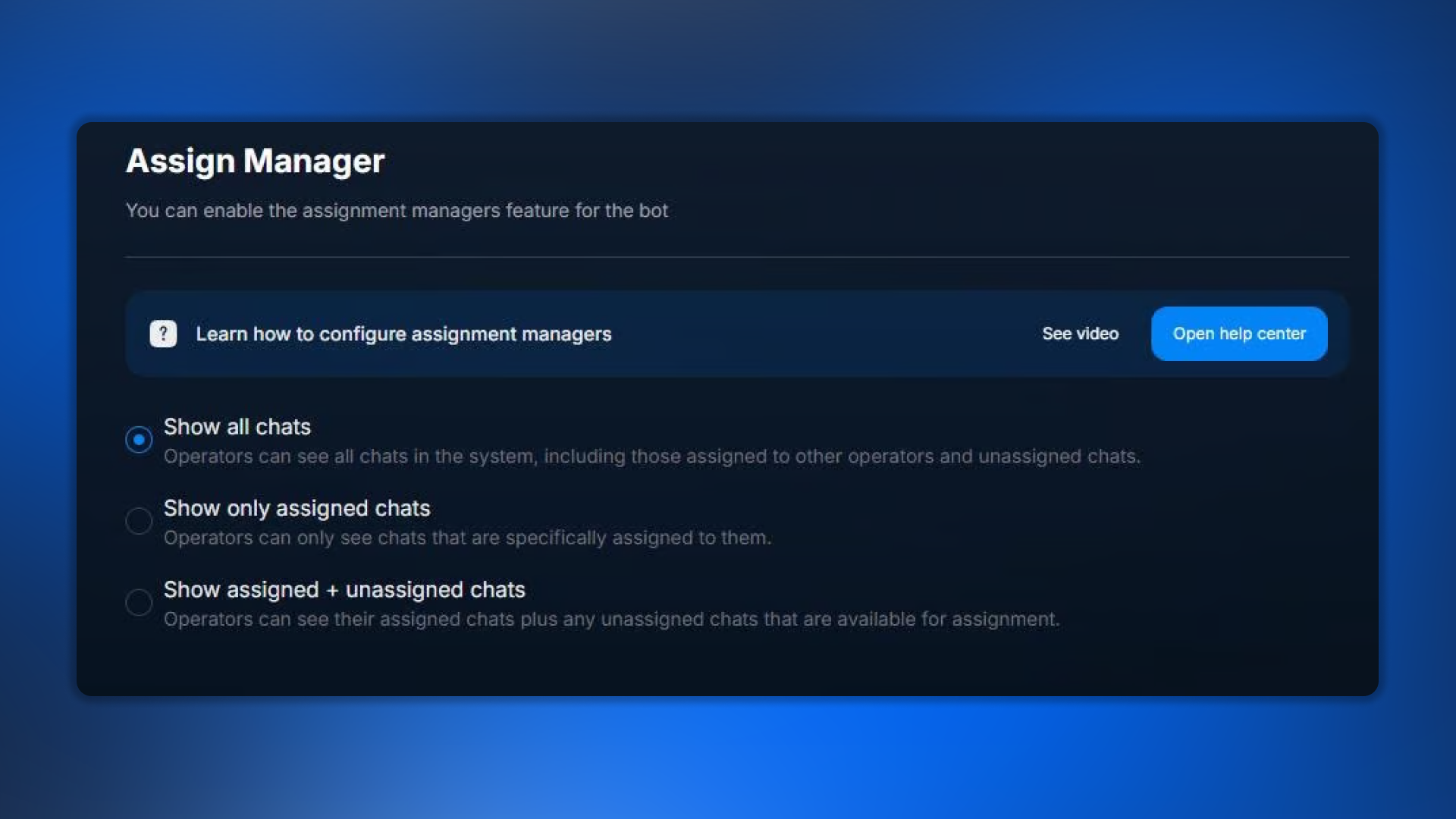 Assign Manager Show all