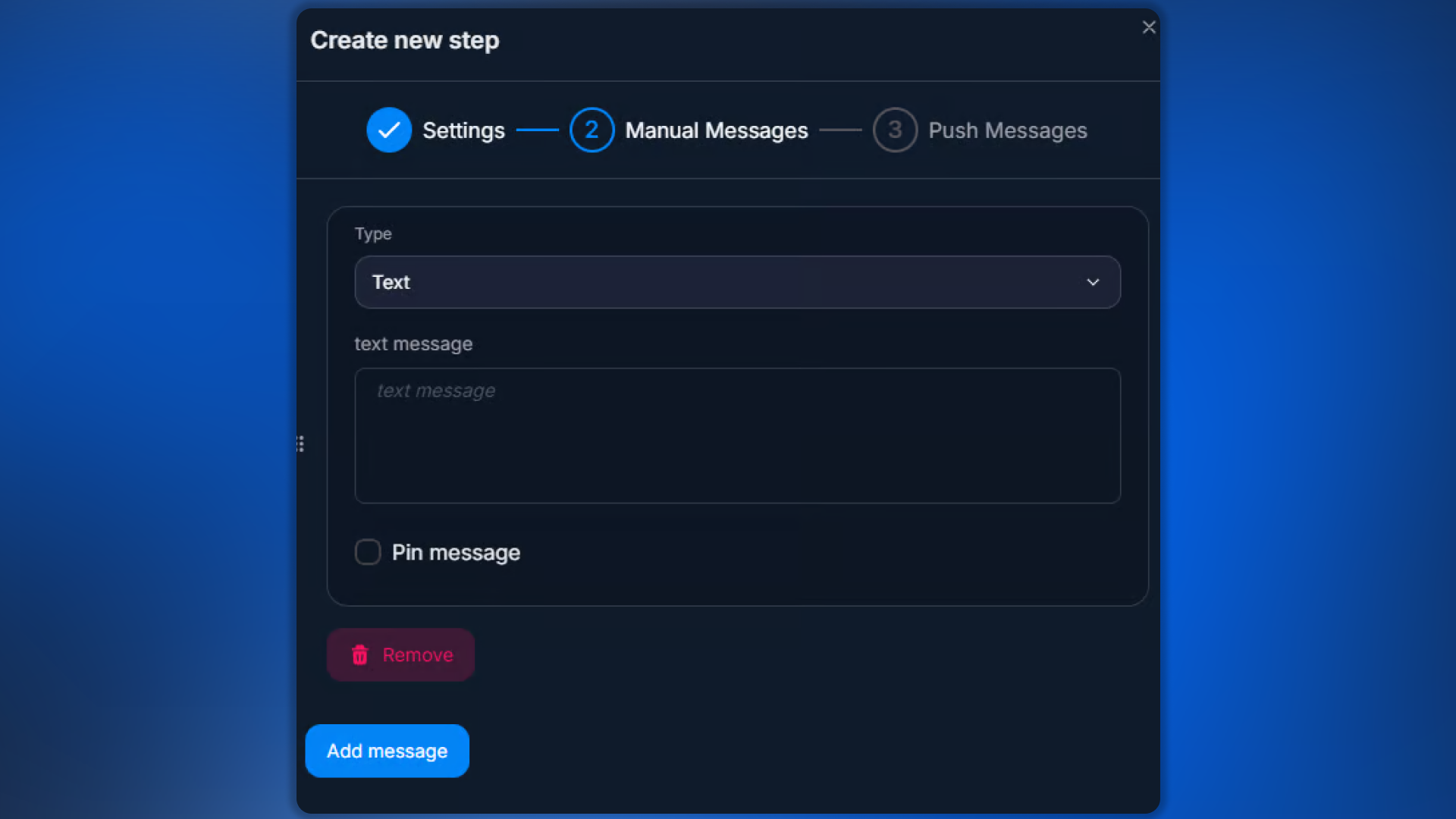 Manual Messages