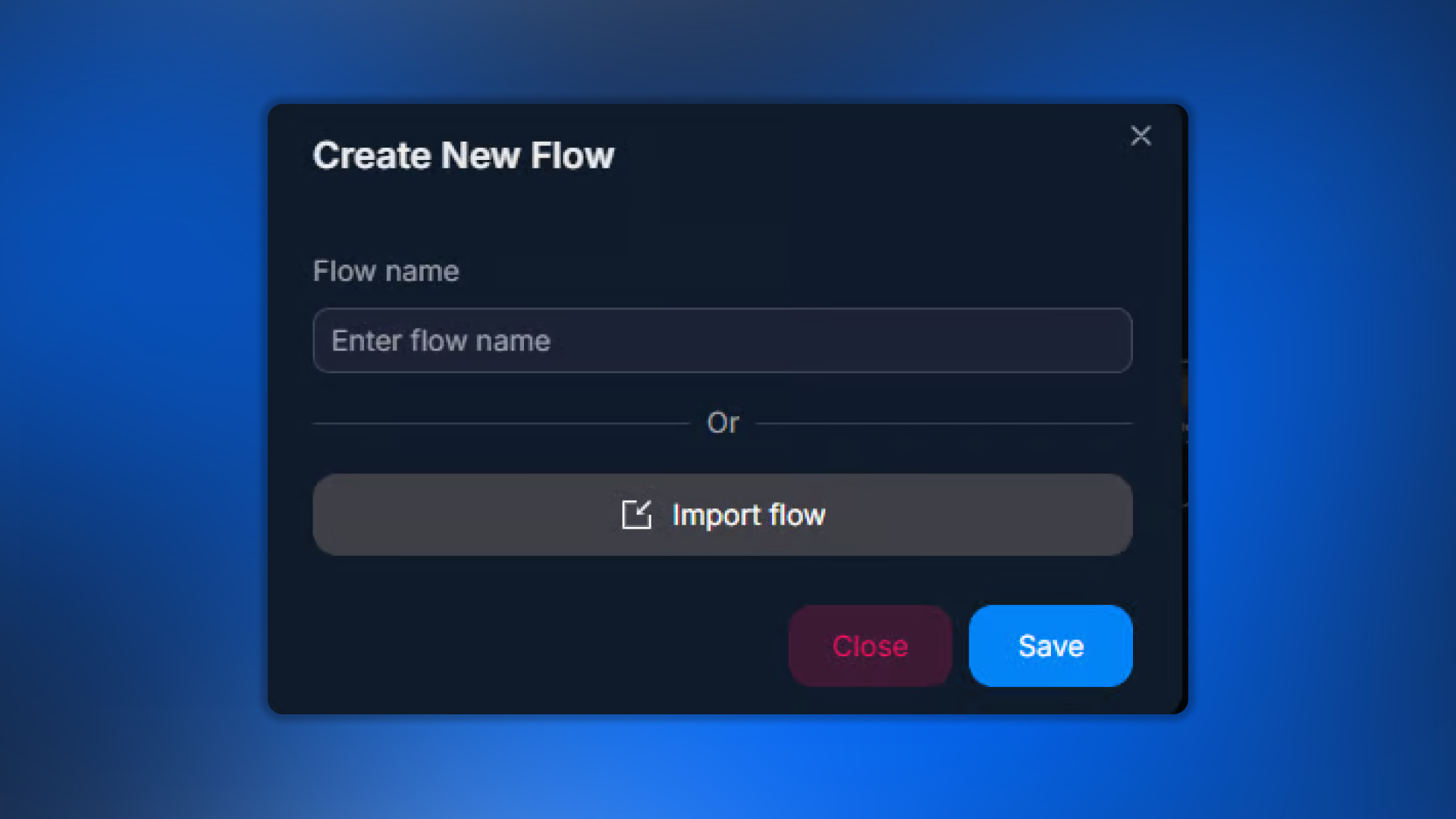 Creation dialog