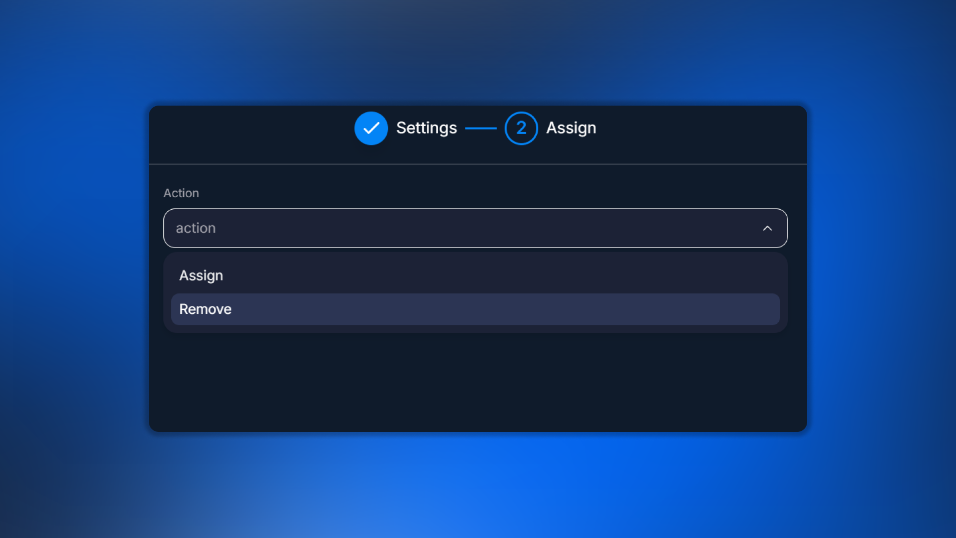 Remove action