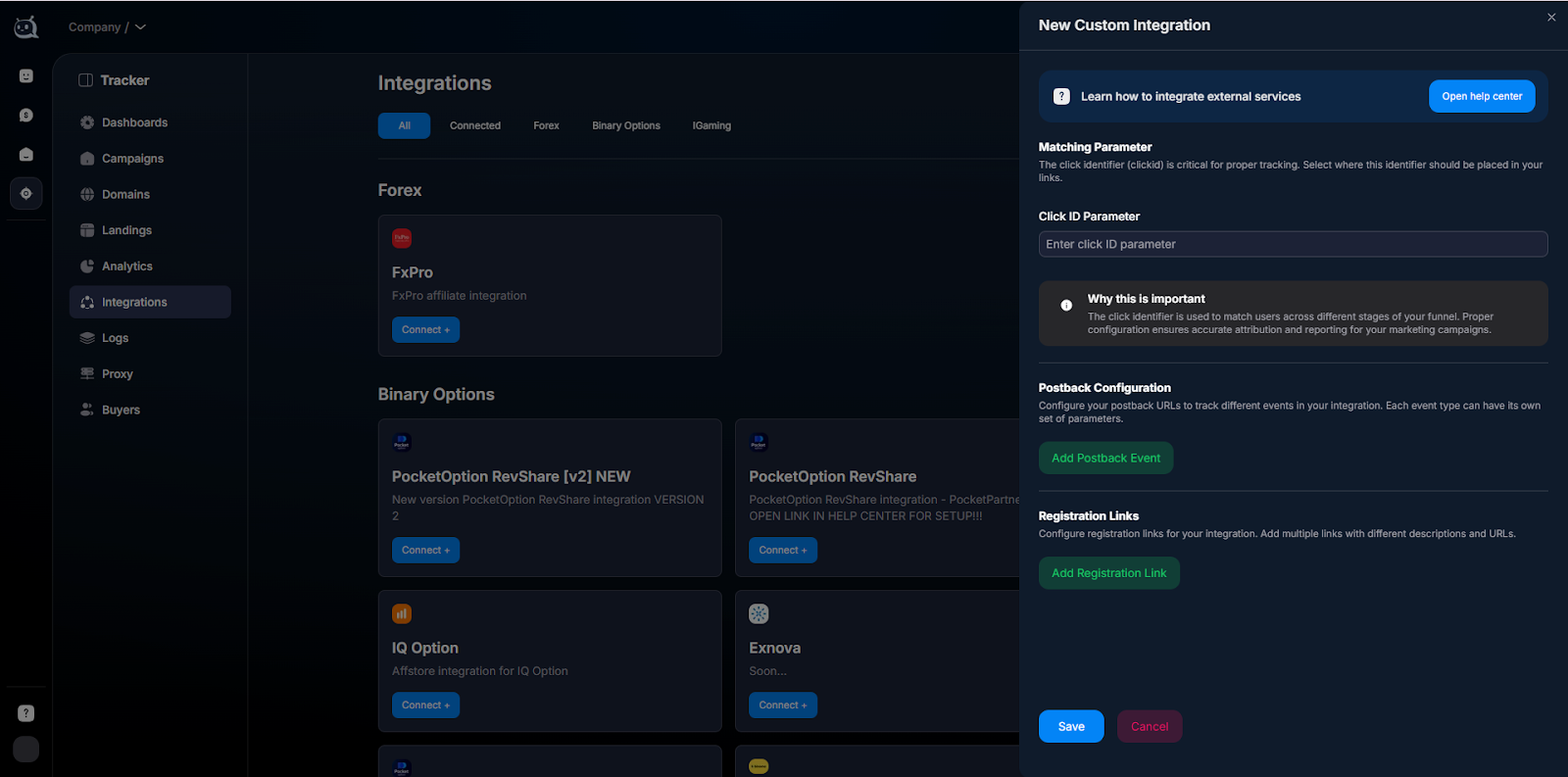 Creating a custom integration