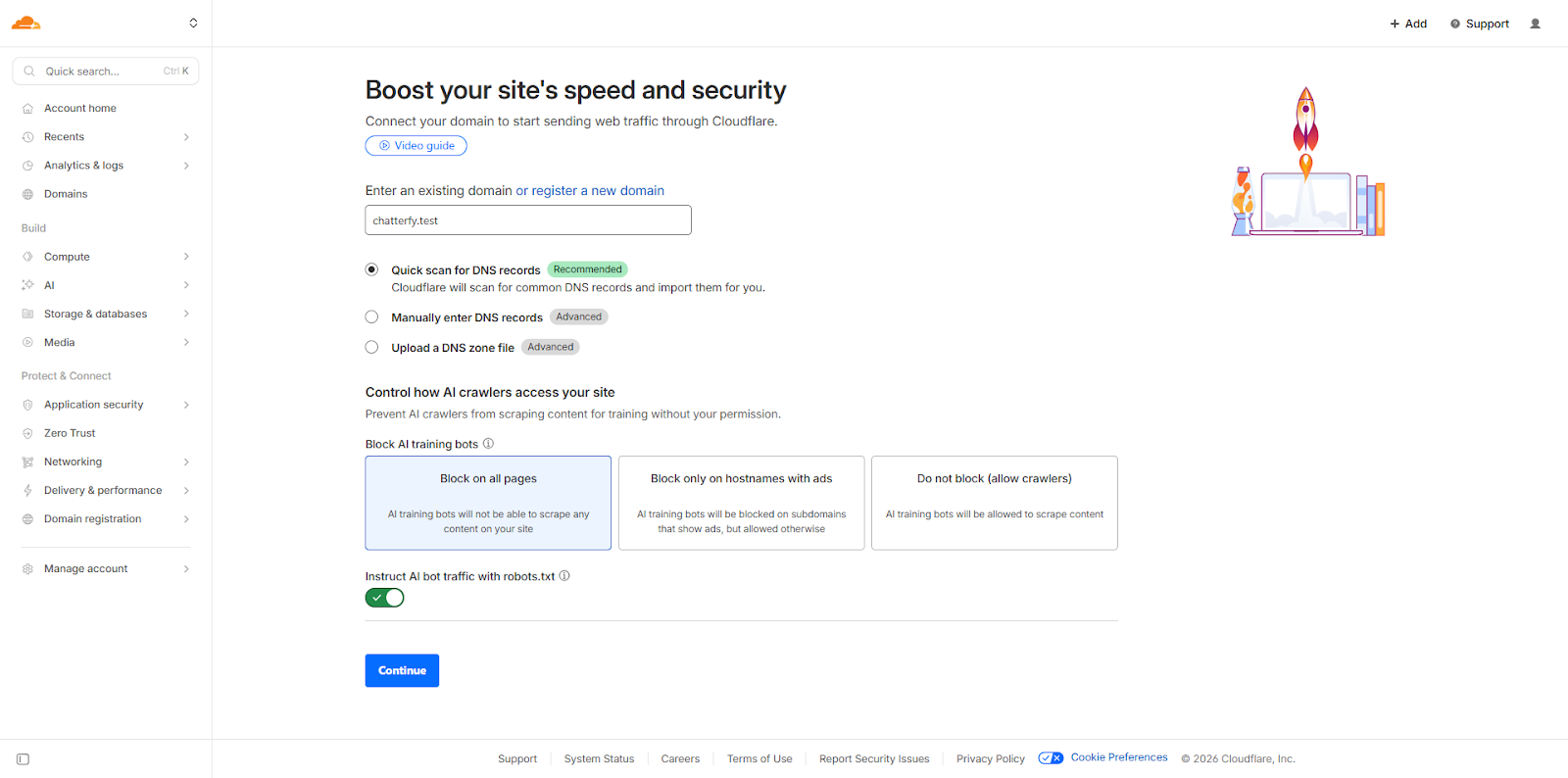 Adding a domain to Cloudflare