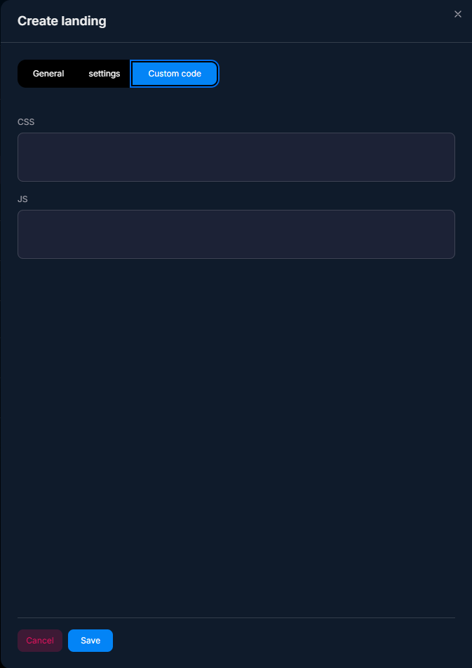 Custom code section