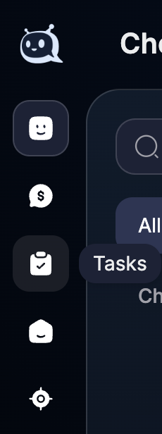 Кнопка Tasks в боковой панели
