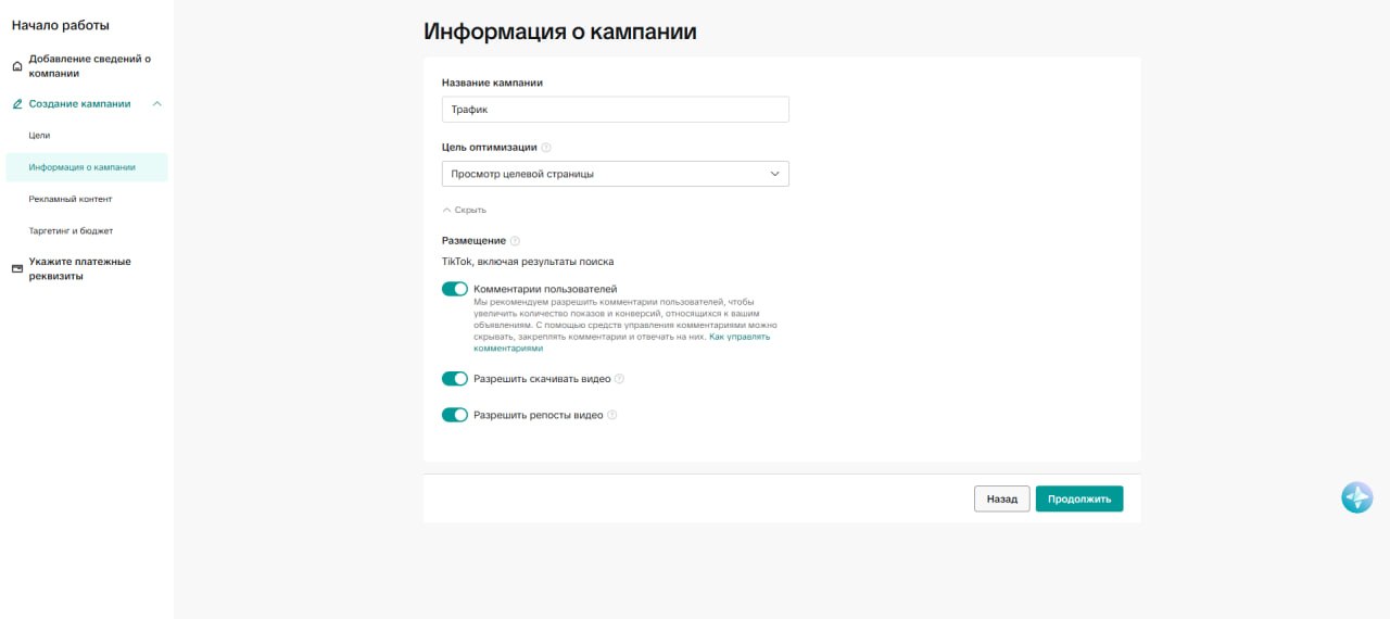 Step 4. Campaign information and basic permissions