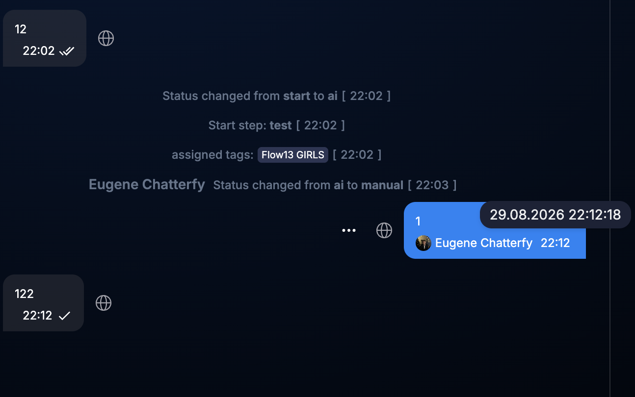Exact message time in Messenger